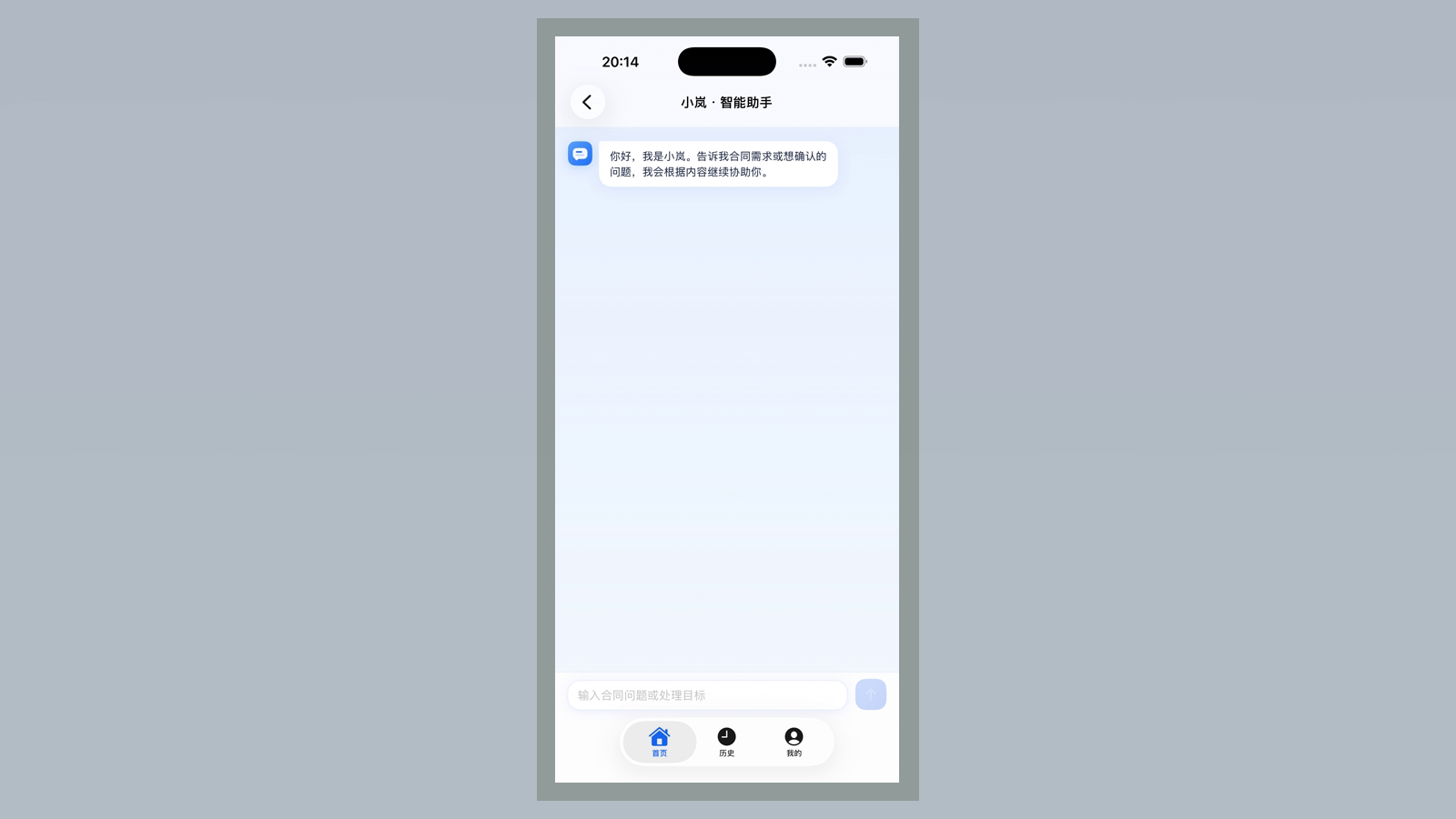 岚契 iPhone 小岚智能助手对话页面
